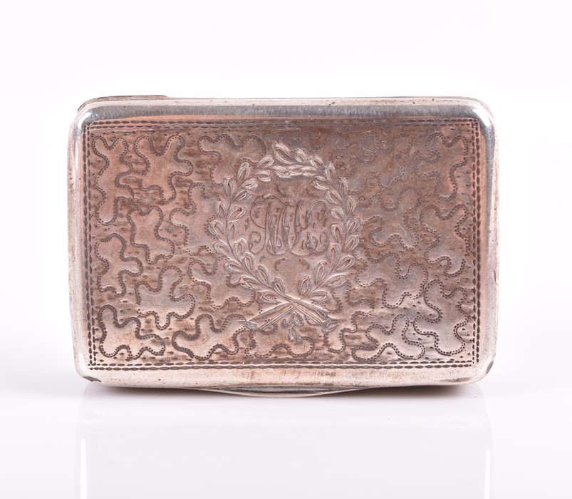 An Edwardian silver cigarette case Chester 1903, by William Neale, of curved form with carry chain - Image 12 of 13