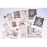 A collection of 18th and 19th century prints and pencil drawings mostly continental, all loose and