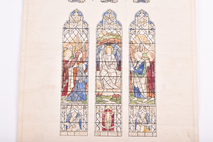 James Powell & Sons, Whitefriars an original stained glass window design for St Peter's Church, - Image 4 of 6