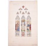 James Powell & Sons, Whitefriars an original stained glass window design for St Peter's Church,