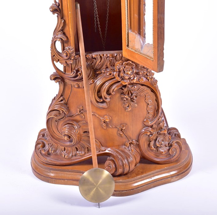 A mid 20th century Italian walnut longcase clock by F. Illi Consonni eight day movement with - Image 7 of 11