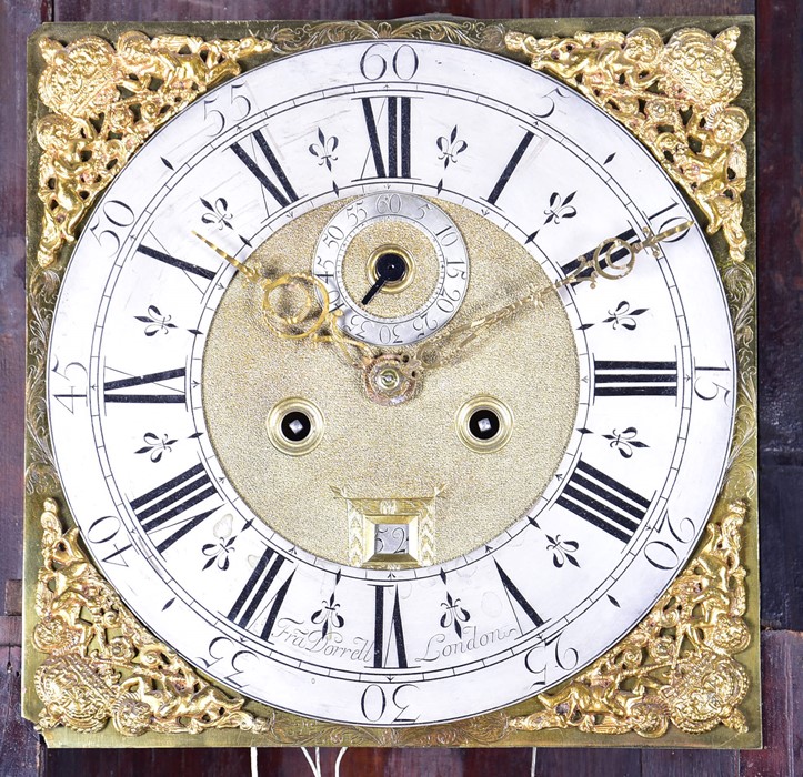 An early 18th century longcase clock movement by Fra. Borrell, London, the eight-day movement with - Image 7 of 8