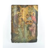 A 19th century Greek Orthodox icon of the Theophany depicting the Baptism of Christ by John the