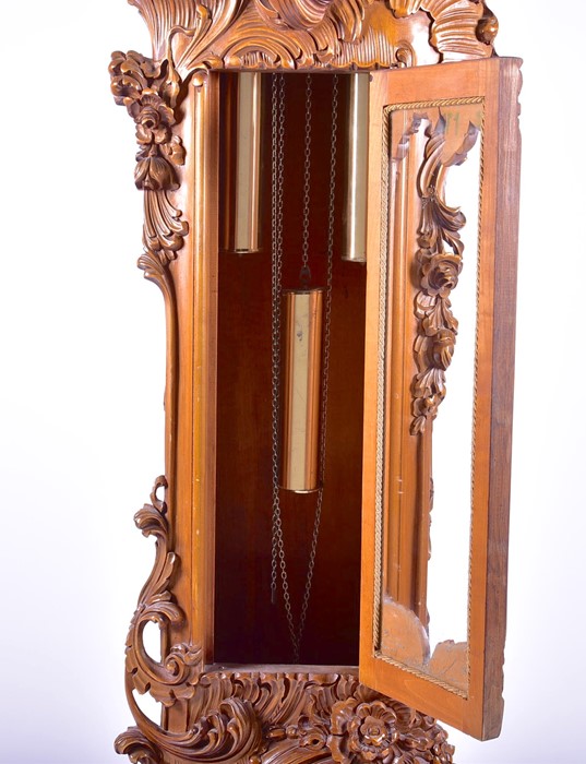 A mid 20th century Italian walnut longcase clock by F. Illi Consonni eight day movement with - Image 6 of 11