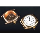 A Waltham 9ct yellow gold mechanical wristwatch the white enamel dial with black Arabic numerals and