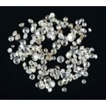 A group of loose diamonds round brilliant-cut stones, various sizes, approximately 8.54 carats