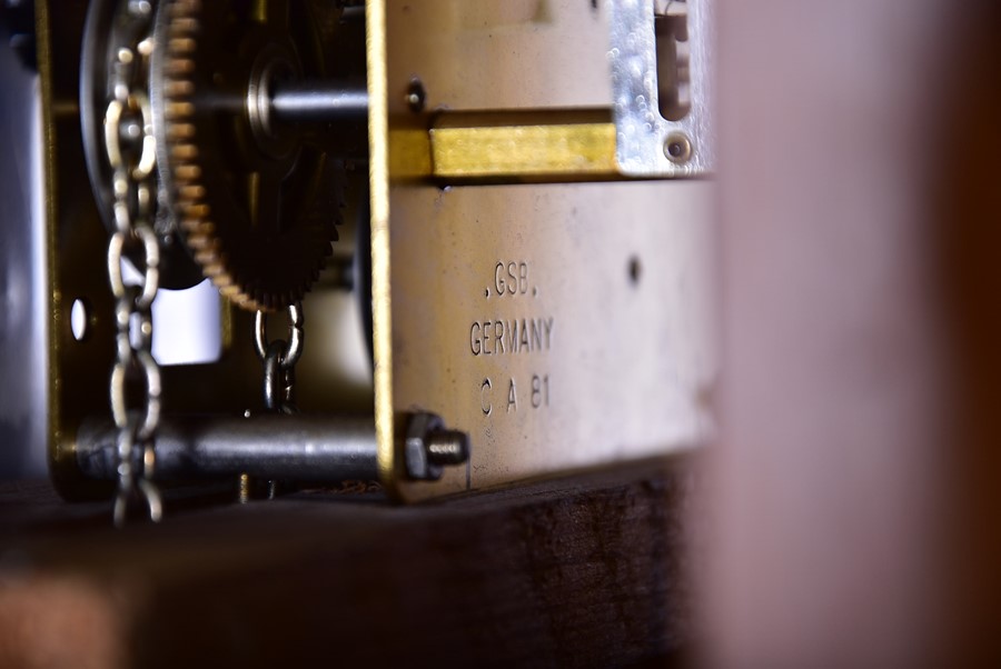 A mid 20th century Italian walnut longcase clock by F. Illi Consonni eight day movement with - Image 10 of 11