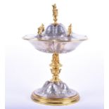 A fine 19th century French silver figural centrepiece with cover attributed to Maison Odiot, of