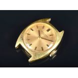 An IWC ladies 18ct yellow gold mechanical wristwatch the champagne dial with baton hour markers,