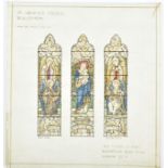 James Powell & Sons, Whitefriars an original stained glass window design for St George's Church,