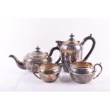 A early 20th century four piece silver tea set  Sheffield 1925, by Cooper Brothers & Sons LTD, the