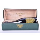 A bottle of 1985 vintage Dom Perignon champagne  in presentation case, 750ml.