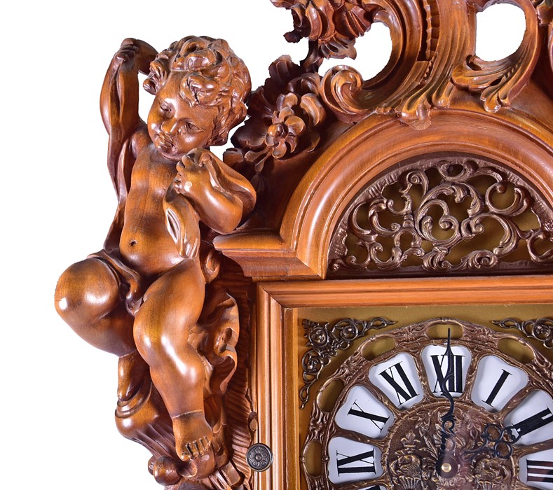 A mid 20th century Italian walnut longcase clock by F. Illi Consonni eight day movement with - Image 9 of 11