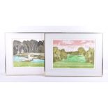 John Brunsdon (1933 - 2014) British two limited edition coloured aquatints, Wentworth Golf Club, '