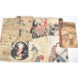 A collection of 19th century Japanese Ukiyo-e woodblock prints to include works by Kuniyoshi,