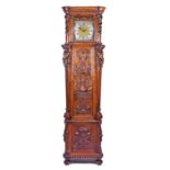 A fine and rare 19th century American walnut longcase clock by H J Pepper of Philadelphia, c.1850,