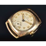 A 1945 Rolex Sport 9ct yellow gold mechanical wristwatch the silvered dial with Arabic numerals