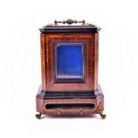 A late 19th/early 20th century Victorian humidor and cigar dispenser veneered in burr yew and inlaid