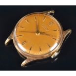 A 1958 Tissot 9ct yellow gold mechanical wristwatch the gilt coloured dial with applied numerals and