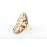 Bulgari. An 18ct rose gold, diamond, and mother-of-pearl Intarsio ring of curved form with rose gold