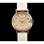 A 1959 Majex Autoslim 9ct yellow gold automatic wristwatch the silvered dial with Arabic numerals