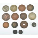A small collection of ancient Eastern coins together with assorted 19th century and later Indian