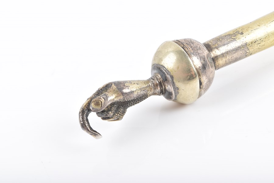 A silver Torah pointer, Yad circa 1900, possibly Polish, terminating in a pointing hand, the ball - Image 2 of 4