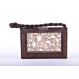An early 20th century Art Deco 18ct gold and silver vanity case by Boucheron of rectangular form