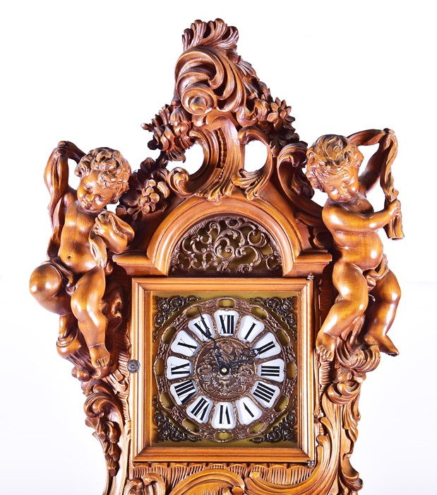 A mid 20th century Italian walnut longcase clock by F. Illi Consonni eight day movement with - Image 8 of 11