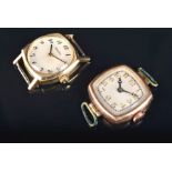 A Zenith ladies 9ct yellow gold wristwatch the silvered dial with black Arabic numerals, together