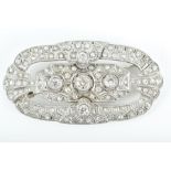 A diamond brooch in the early 20th century style, set with five old round-cut diamonds of