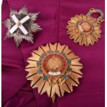 Peru Order of The Sun of Peru Grand Cross Set, 1st Class, instituted in 1821. Sash Badge, 87 x 60