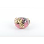 L. Sanz, Spain. An 18ct yellow gold, diamond, and rhodonite cocktail ring the high-domed polished
