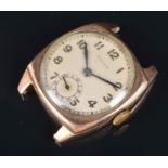 A 1940s Rolex 9ct yellow gold mechanical wristwatch the silvered dial with Arabic numerals and