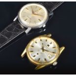 A Tissot Seastar Automatic gold plated wristwatch the silvered dial with baton hour markers and date