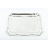 An Austro-Hungarian silver tray maker's mark C Z F, of shaped rectangular form, with reeded rim, the