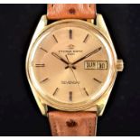 An Eternamatic 3000 Seven Day 18ct yellow gold automatic wristwatch the gilt dial with baton hour