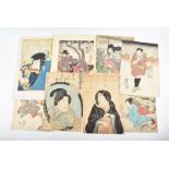 A collection of 19th century Japanese Ukiyo-e woodblock prints to include works by Kunisada,