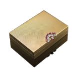 A 20th century Italian 18ct gold and ruby set vanity case c. 1934-1944, attributed to Bulgari, of