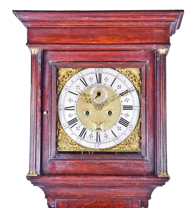 An early 18th century longcase clock movement by Fra. Borrell, London, the eight-day movement with - Image 2 of 8