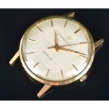A 1966 Eternamatic Centenaire 9ct yellow gold automatic wristwatch the textured silvered dial with