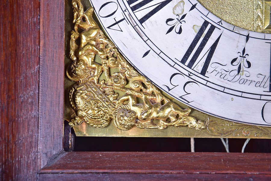 An early 18th century longcase clock movement by Fra. Borrell, London, the eight-day movement with - Image 5 of 8