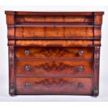 A Victorian Scottish flame mahogany chest  with two slides over three graduated drawers, 114 cm x