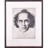 Hienrich Gottselig (1884 - 1935) 'self portrait' Polish / German artist proof print, framed, 24 cm