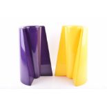 Two 1970s Italian Danese Milano moulded ABS plastic 'Pago Pago' vases model no.3087, designed by