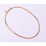 An 18ct yellow gold Italian necklace of flattened brick-link circular form, 26 grams.
