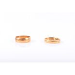 Two 22ct gold wedding bands size M & M 1/2.CONDITION REPORT7.8 grams.