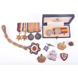 A Queens South Africa miniature medal group comprising the 1939-1945 star, The France & German Star,