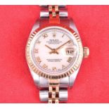 A Rolex Oyster Perpetual Datejust ref. 79173 Rolesor ladies automatic wristwatch the mother-of-pearl