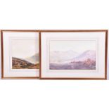John Baragwanath King (1864-1939) British two mountainous landscapes, watercolours, signed, each